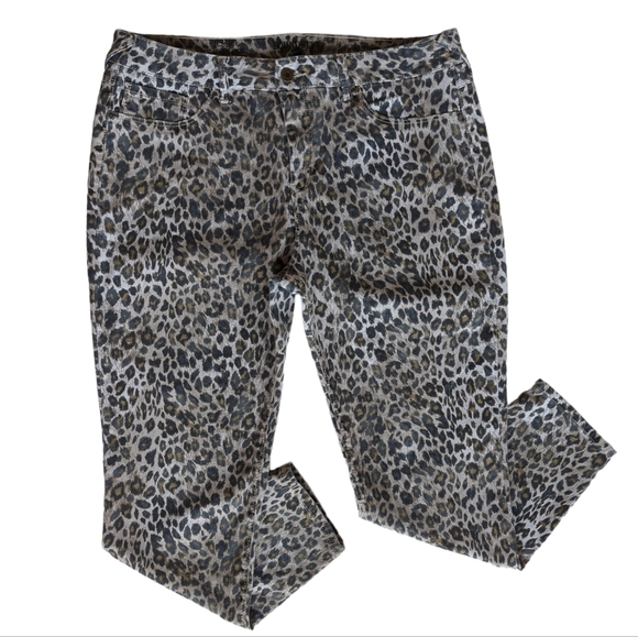 Sound Style Jessie Stretch Animal Print Ankle Jegging 16 Brown Black Pockets - Picture 2 of 15